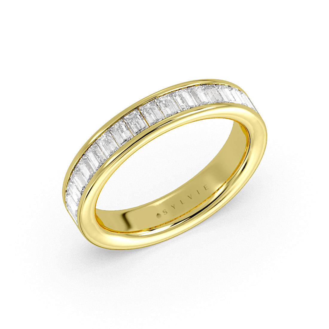 Channel Set Baguette Wedding Ring - Simone