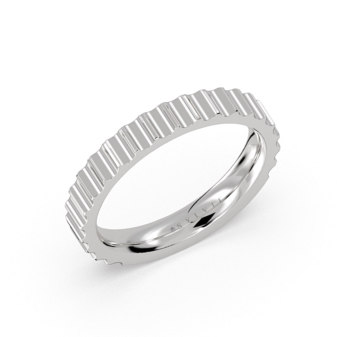 Auravie Grooved Wedding Ring - Romy