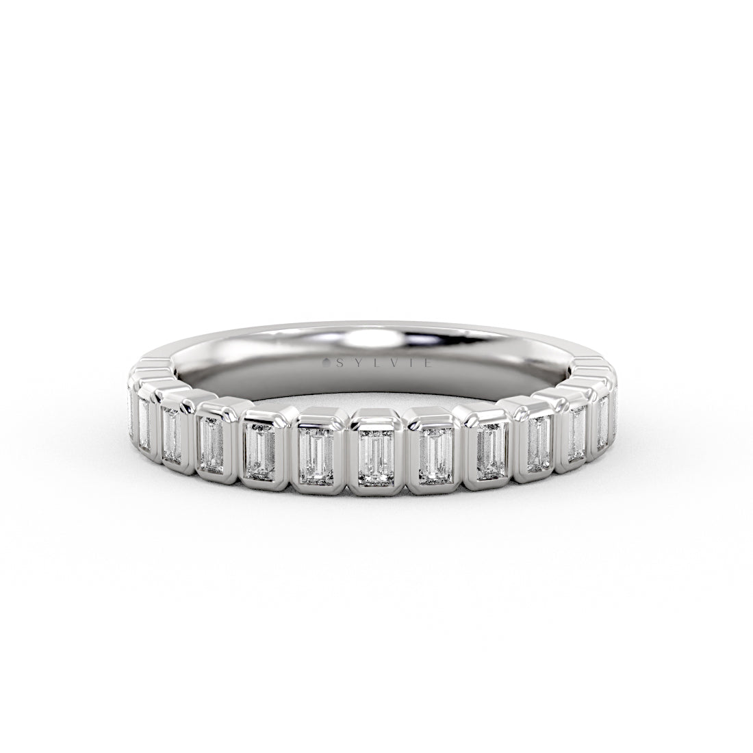 Auravie Bezel Baguette Wedding Ring - Lilah