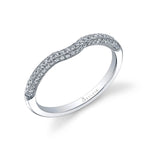 Curved Diamond Pave Wedding Band