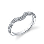 Curved Diamond Pave Wedding Band