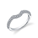Curved Diamond Pave Wedding Band