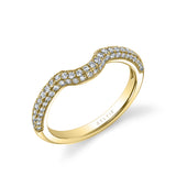 Curved Diamond Pave Wedding Band
