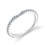 Classic Curved Round Brilliant Diamond Wedding Band