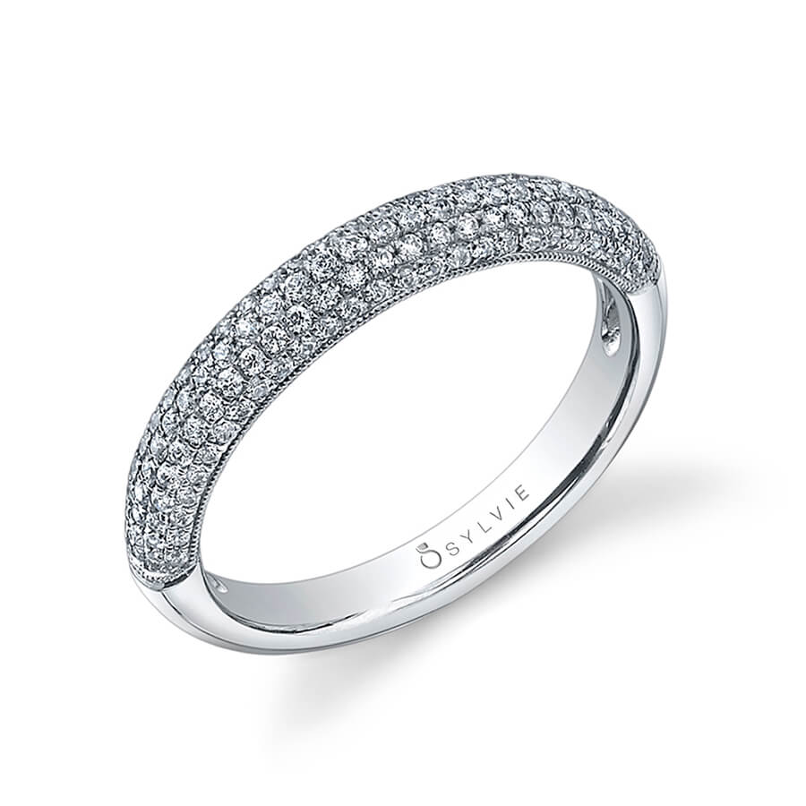Multi-Row Pave Diamond Wedding Band