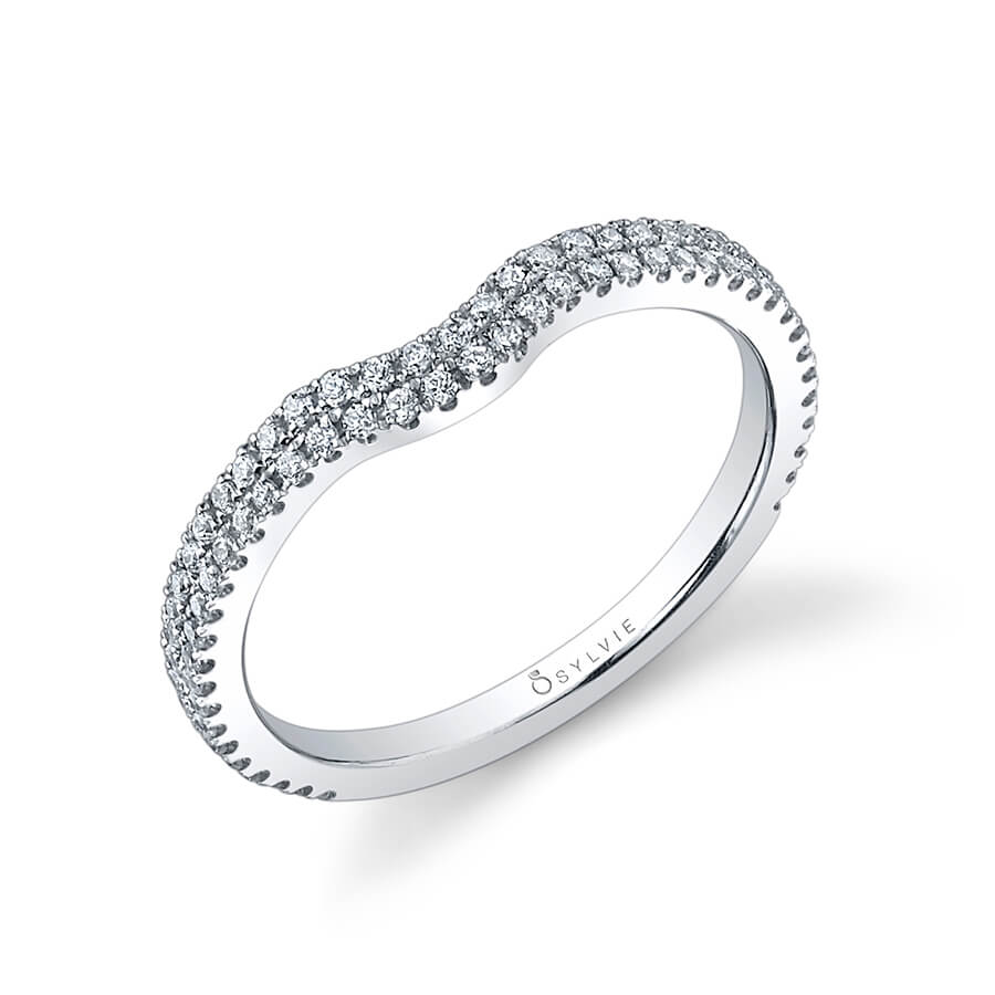 Double Row Curved Wedding Band