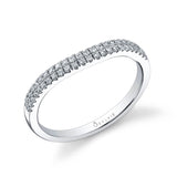 Double Row Princess Cut Wedding Band