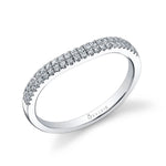 Double Row Princess Cut Wedding Band
