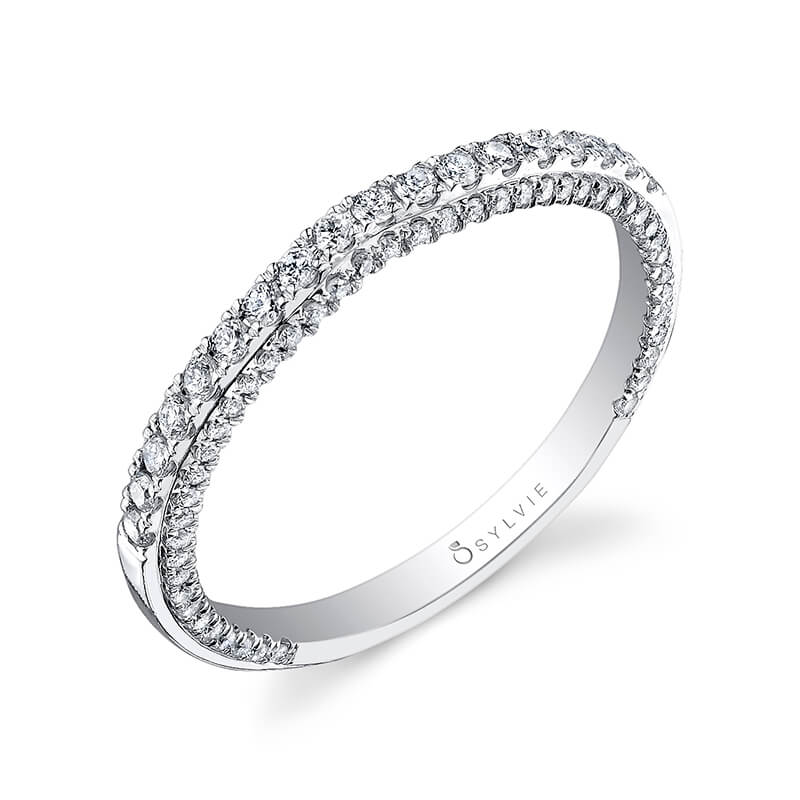 Classic Wedding Band with Diamond Profile