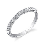 Classic Wedding Band with Diamond Profile
