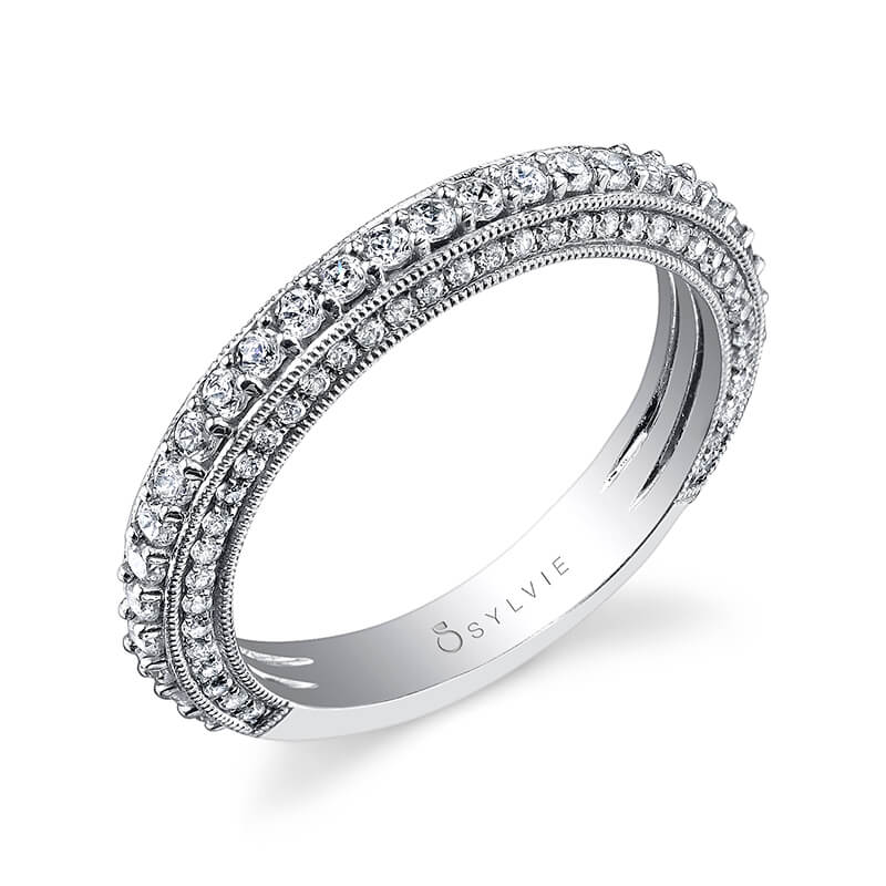 Vintage Three Row Wedding Band