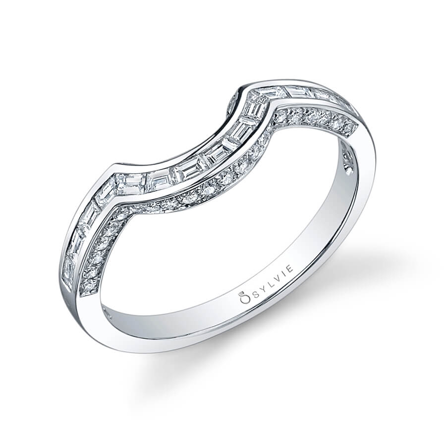 Modern Baguette Wedding Band
