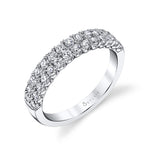 Double Row Diamond Wedding Band