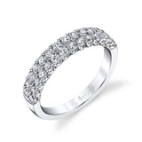Double Row Diamond Wedding Band