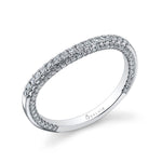 Classic Wedding Band with Diamond-Studded Profile