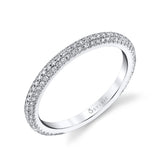 Multiple Row Pave Diamond Wedding Band