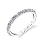 Multiple Row Pave Diamond Wedding Band
