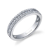 Three Row Diamond Wedding Band