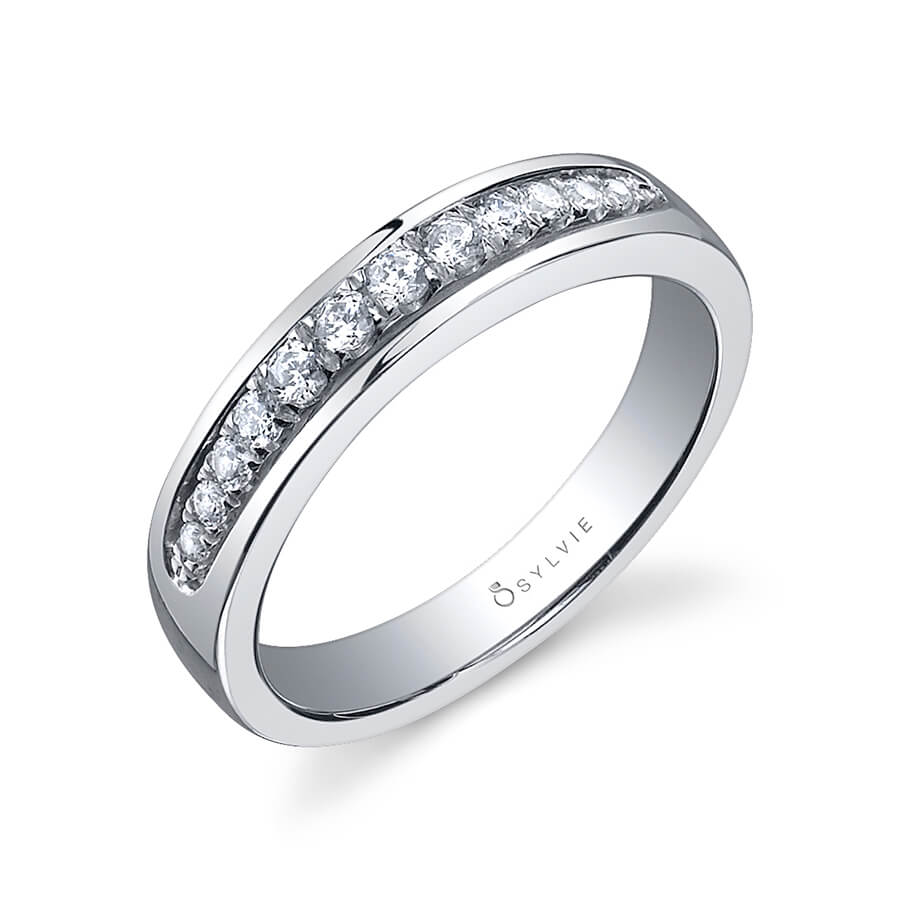 Modern Diamond Wedding Band