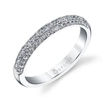 Triple Row Pave Wedding Band