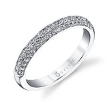Triple Row Pave Wedding Band