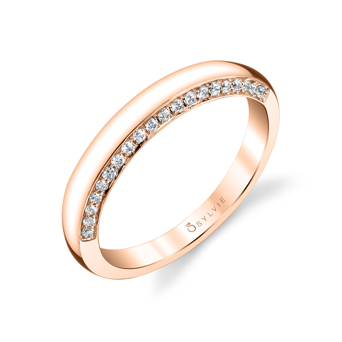 Unique Modern Diamond Wedding Band