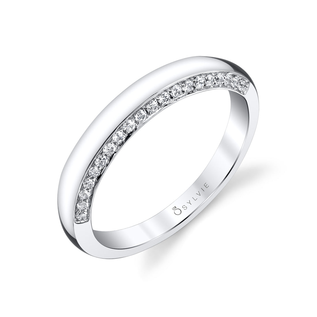 Unique Modern Diamond Wedding Band