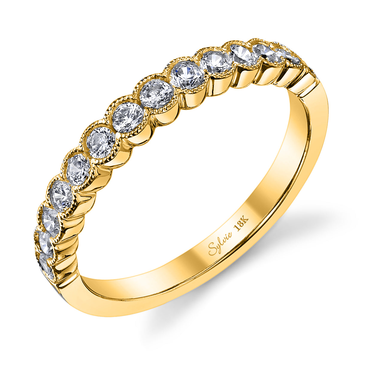 Bezel Diamond Wedding Band