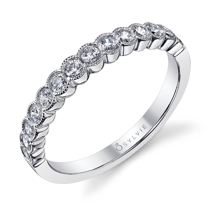 Bezel Diamond Wedding Band