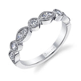 Marquise and Round Brilliant Wedding Band