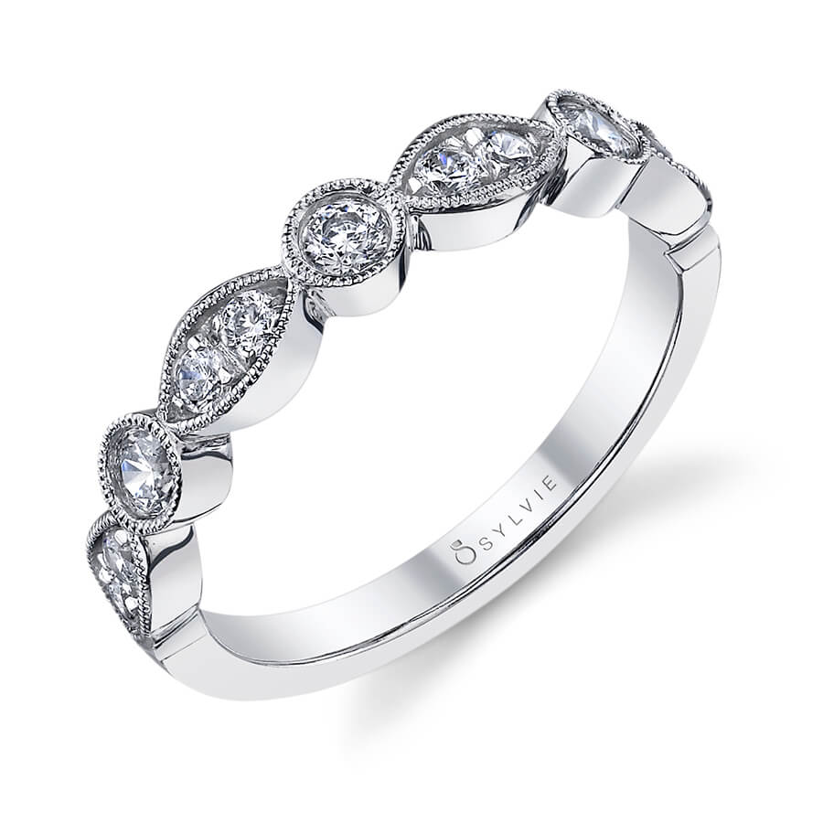 Marquise and Round Brilliant Wedding Band