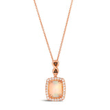 14K STRAWBERRY GOLD DIAMOND OPAL PENDANT