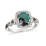 14K WHITE GOLD DIAMOND AQUAPRASE CANDY RING