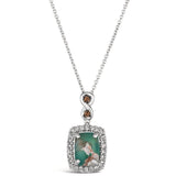 14K WHITE GOLD DIAMOND AQUAPRASE CANDY PENDANT