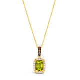 14K YELLOW GOLD DIAMOND PERIDOT PENDANT