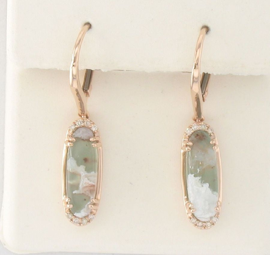 14K STRAWBERRY GOLD DIAMOND AQUAPRASE CANDY EARRIN