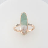 14K STRAWBERRY GOLD DIAMOND AQUAPRASE CANDY RING