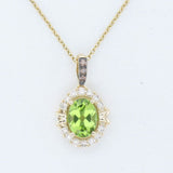 14K YELLOW GOLD DIAMOND PERIDOT PENDANT