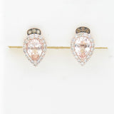 14K STRAWBERRY GOLD DIAMOND MORGANITE EARRINGS