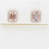 14K STRAWBERRY GOLD DIAMOND MORGANITE EARRINGS