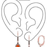 14K STRAWBERRY GOLD DIAMOND FIRE OPAL EARRINGS