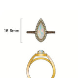 14K YELLOW GOLD DIAMOND OPAL RING