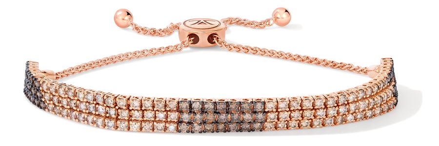 14K STRAWBERRY GOLD DIAMOND  BOLOBRACLT