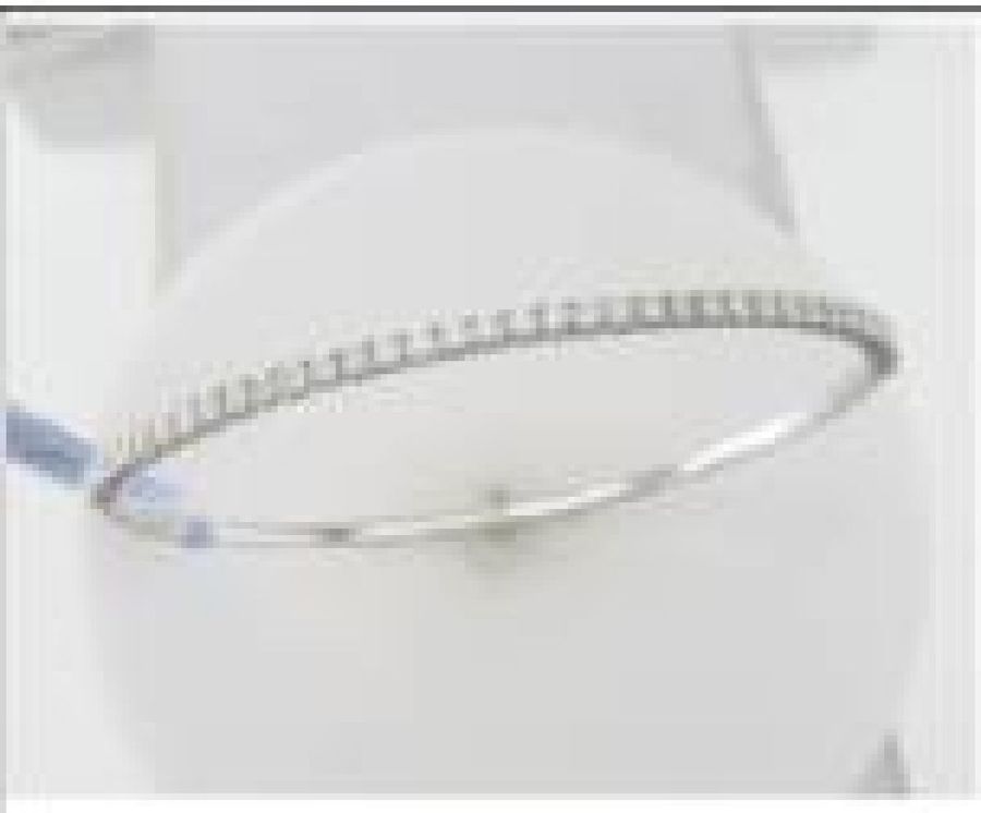 14K WHITE GOLD DIAMOND SAPPHIRE BANGLE