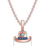14K STRAWBERRY GOLD TURQUOISE, SAPPHIRE PENDANT