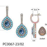 14K STRAWBERRY GOLD DIAMOND LONDON BLUE TOPAZ, TUR