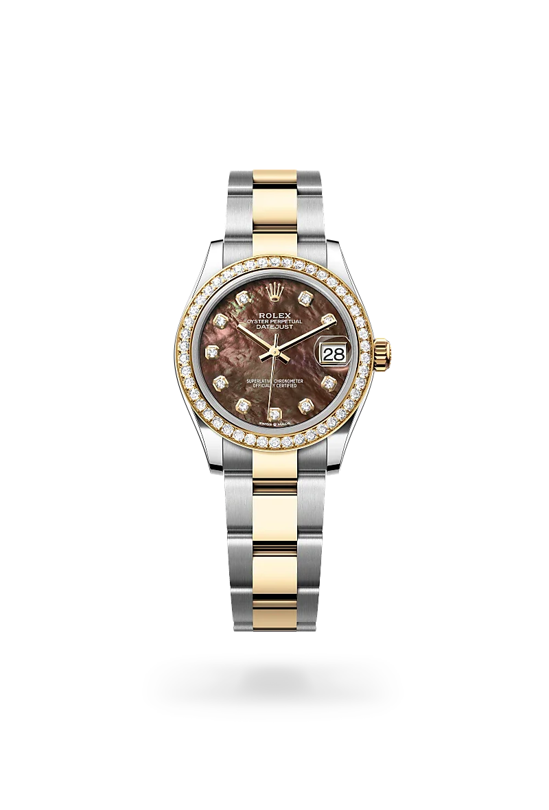 Rolex Datejust 31 in Oyster, 31 mm, Oystersteel, yellow gold and diamonds