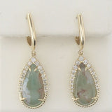 14K YELLOW GOLD DIAMOND AQUAPRASE CANDY EARRINGS