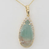 14K YELLOW GOLD DIAMOND AQUAPRASE CANDY PENDANT