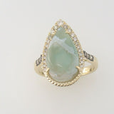 14K YELLOW GOLD DIAMOND AQUAPRASE CANDY RING